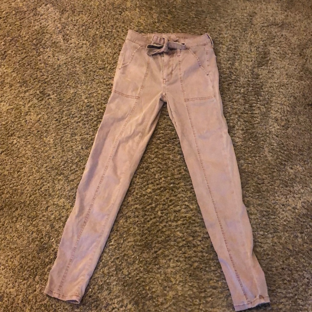 High Waisted Tie Skinnies